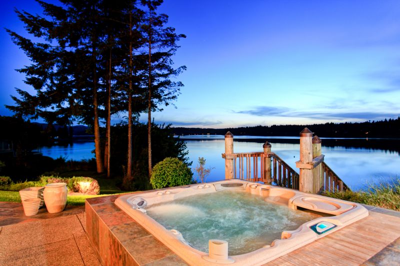 Hot Tub in Backyard